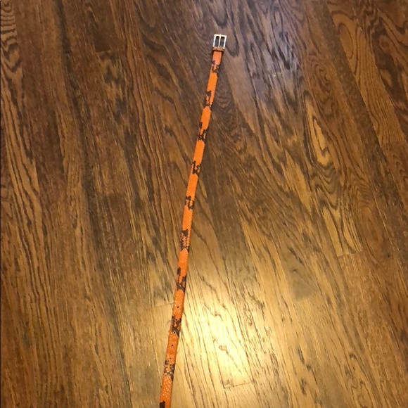 ETRO orange and black faux snake leather belt main image 6